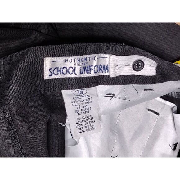 Authentic‎ Galaxy School Uniform Young Men's Flat Front Pant Black Size 18 - Picture 3 of 6
